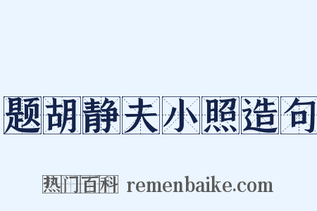 题胡静夫小照造句是什么意思的图片